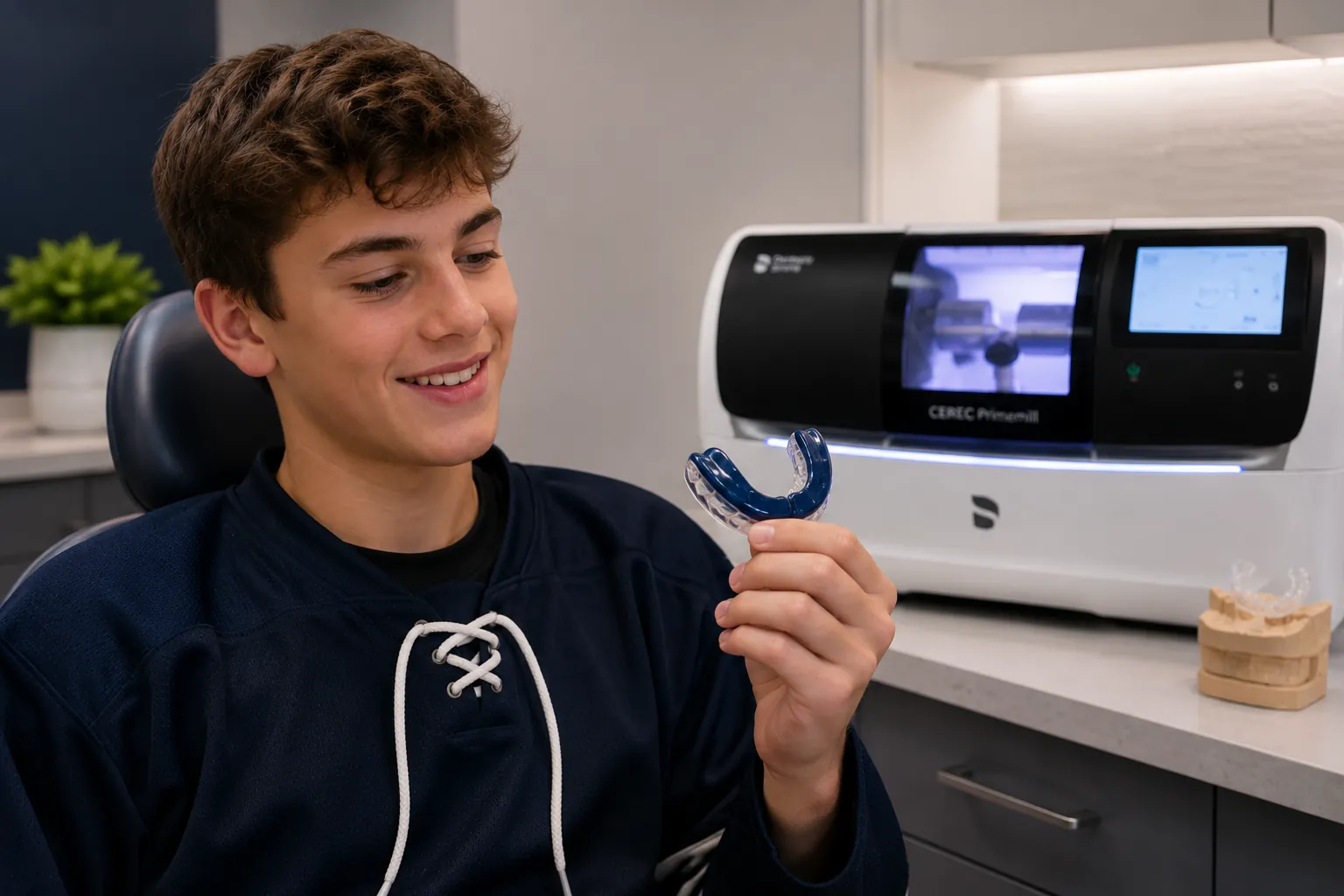 Hockey mouthguard and sports guard at Able Family Dental